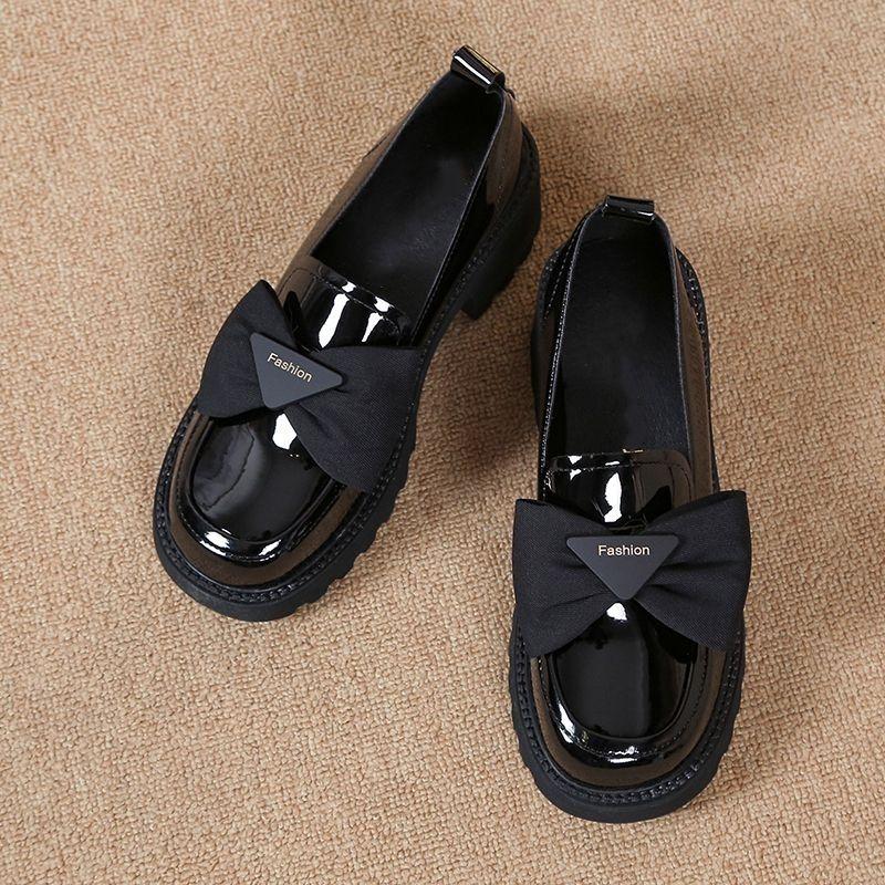 Женские туфли-лодочки с завязками-бабочками, круглым носком и квадратным каблуком, женские туфли-лоферы, женские туфли на высоком каблуке, классические повседневные туфли-лодочки