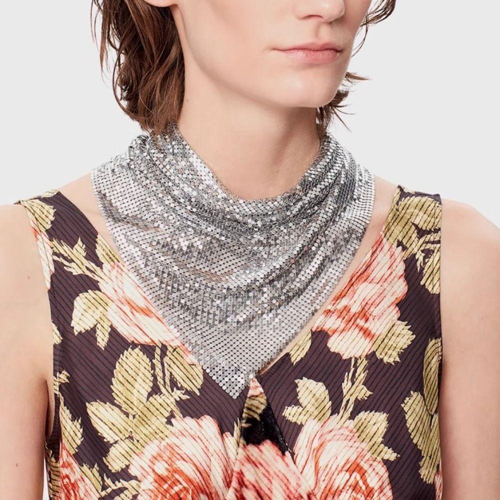 Headkerchief Sequined Triangle Scarves Headscarf Triangle Hijab Scarf Stage Performances