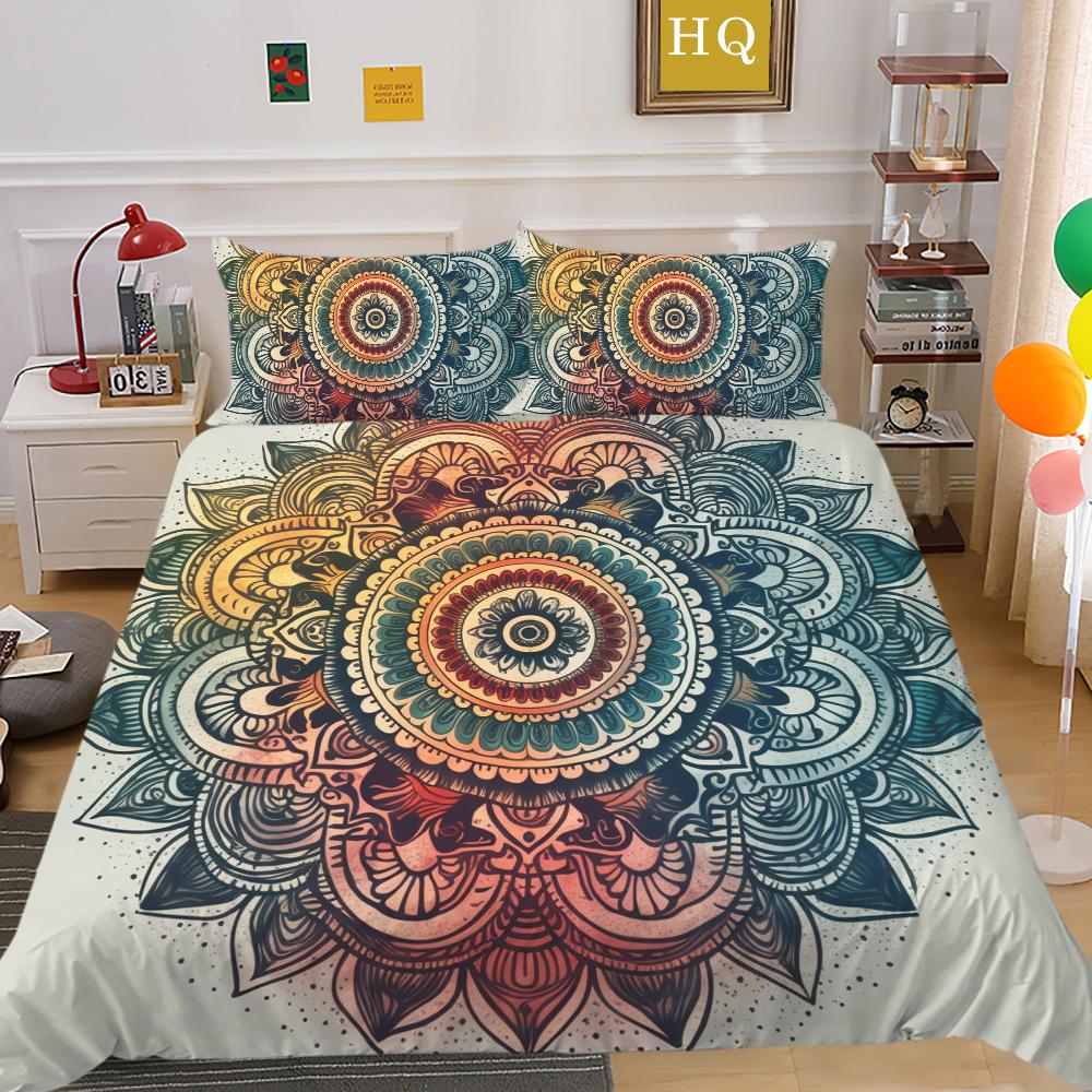 Постельное белье Мандала, украшение для спальни, модные комплекты постельного белья, одноместные полноразмерные покрывала из микрофибры, мужские постельные принадлежности, костюмы