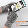 Men Women Plus Velvet Soft Touch Screen Mittens Thick Warm Arm Warmers Knitted Gloves