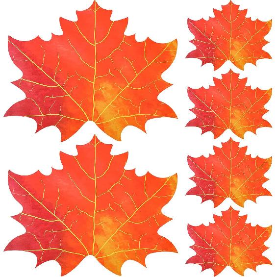 Thanksgiving Fall Maple Leaf Placemats Set of 6 Autumn Maple Leaf Heat Resistant Dining Table Place Mats Fall Harvest Table Mat for Home Kitchen