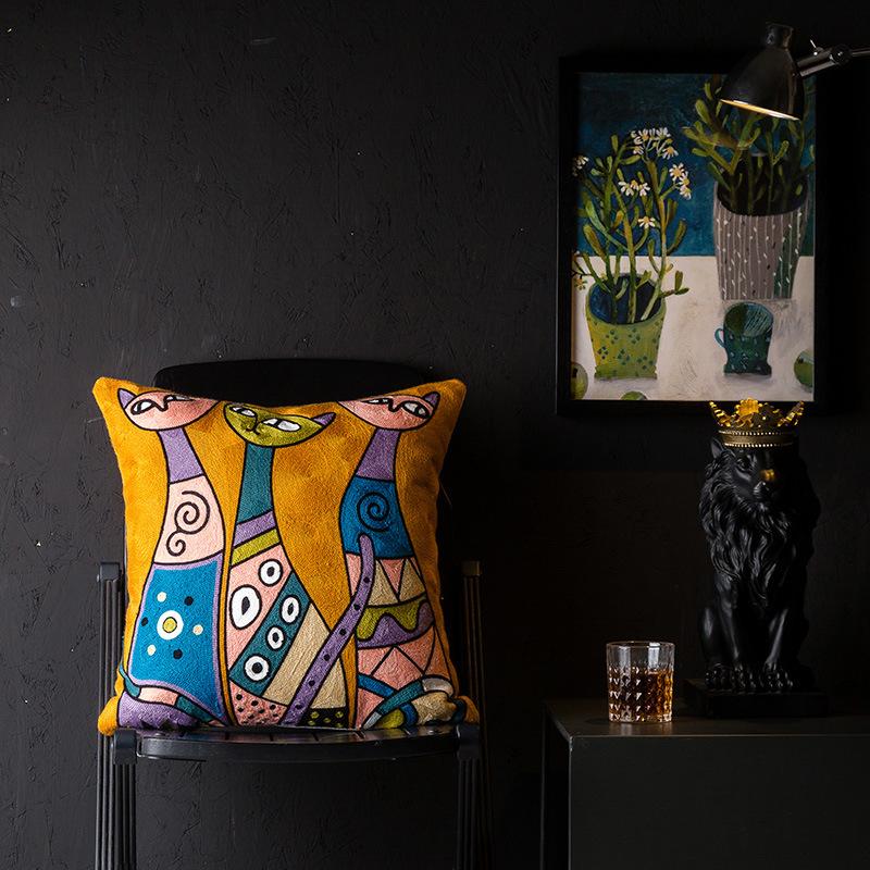 Чехол для подушки в стиле кантри в европейском и американском стиле с изображением Пикассо для гостиной, вышитая подушка для прикроватной подушки