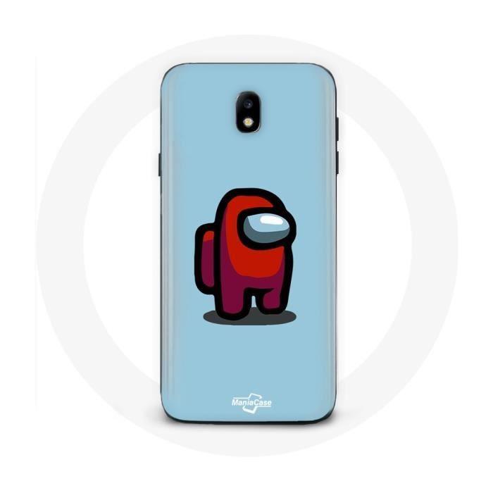 Coque pour Samsung Galaxy J5 2017 Among Us jeu vidéo Fond bleu