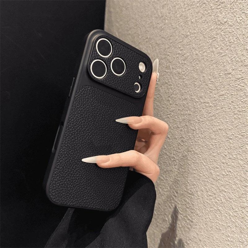 Премиальный защитный чехол с текстурой кожи для iPhone 17 Pro Max, полностью закрывающий корпус и защиту камеры
