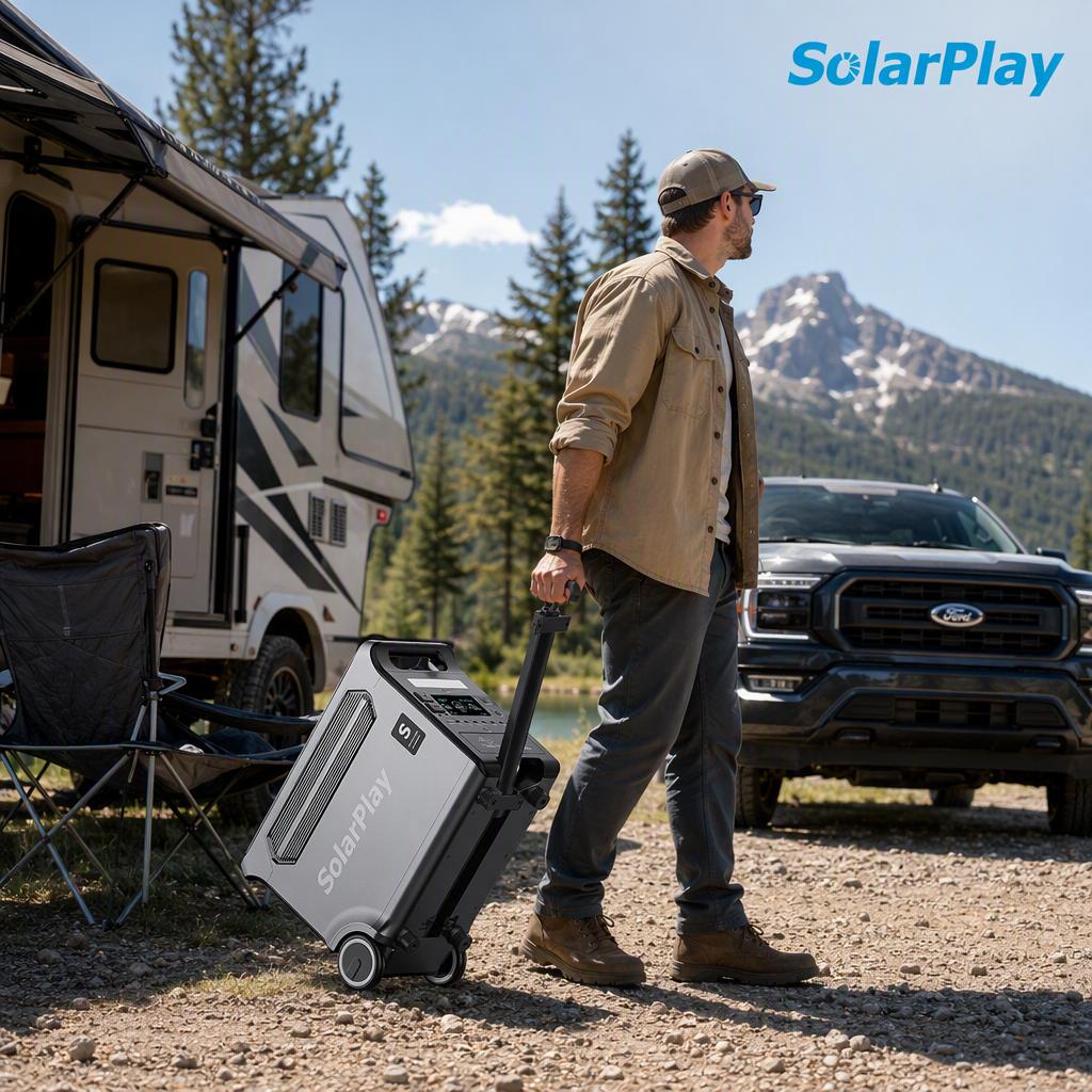 Solarplay 3840Wh Solar Generator 3600W Portable Power Station 400W Solar Panel 30% ITC Eligible Home Backup