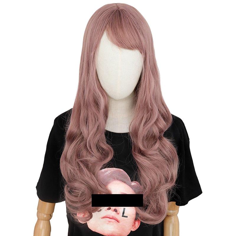 MERISIHAIR Длинные волнистые парики для чернокожих женщин, афроамериканские синтетические волосы, розово-коричневые парики с челкой, термостойкий парик