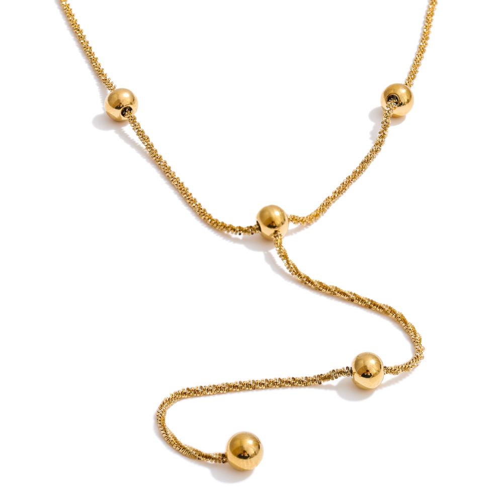 Yhpup Stainless Steel Beads Y Chain Drop Necklace That Goes Down The Chest 16K PVD Plated Exquisite Jewelry Tarnish Resistant