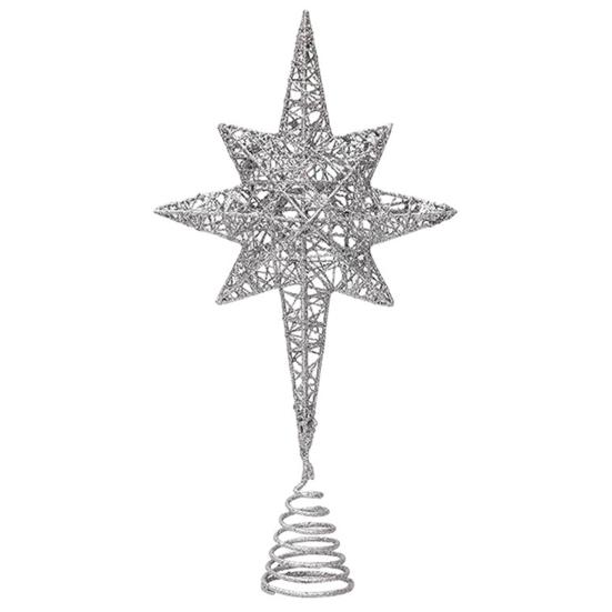 Christmas Tree Top Rustproof Design Star Sparkling Bright Color Hollow-out 3D Christmas Tree Top Ornament