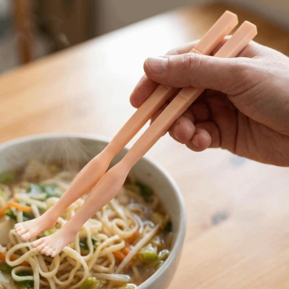 Non-Slip Foot Shape Chopsticks Reusable Toe Food Clip Easy To Clean Funny Food Sticks Kitchen Use