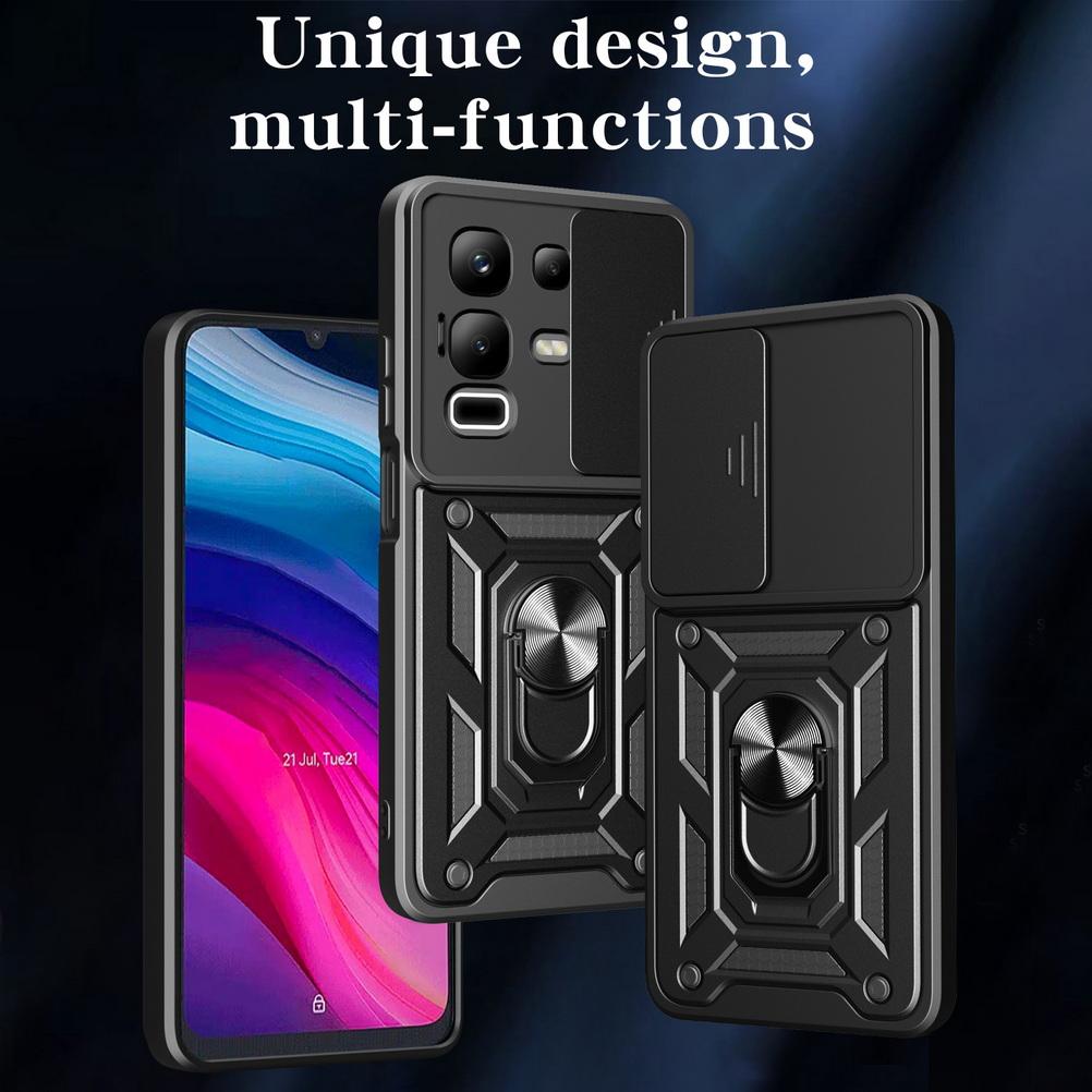 Защитный чехол для камеры для Infinix Note 50x Note 50 Pro + Note 40x 30 Pro INFINIX Zero 40 30 Бронированный Гибридный Чехол с Металлическим Кольцом-Держателем