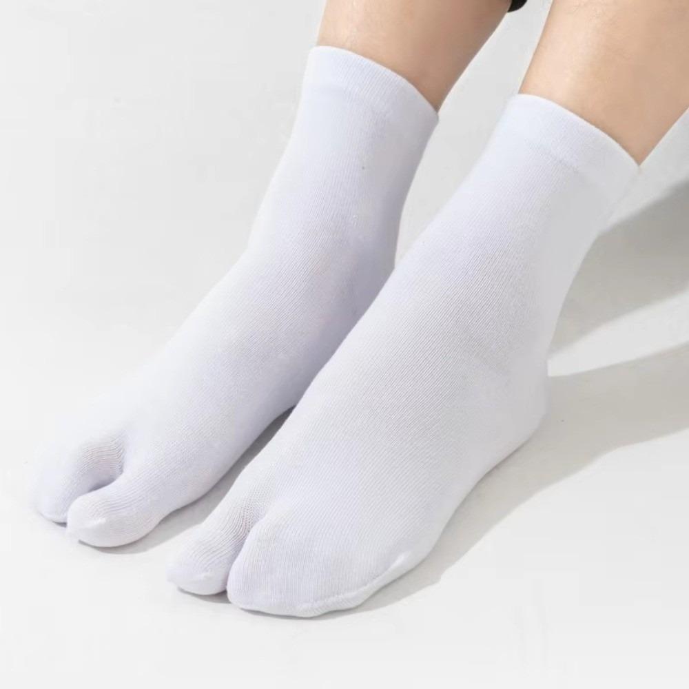 Thin Split Toe Sock Solid Color Mid-Calf Socks Japanese Style Tabi Toe Socks Girls