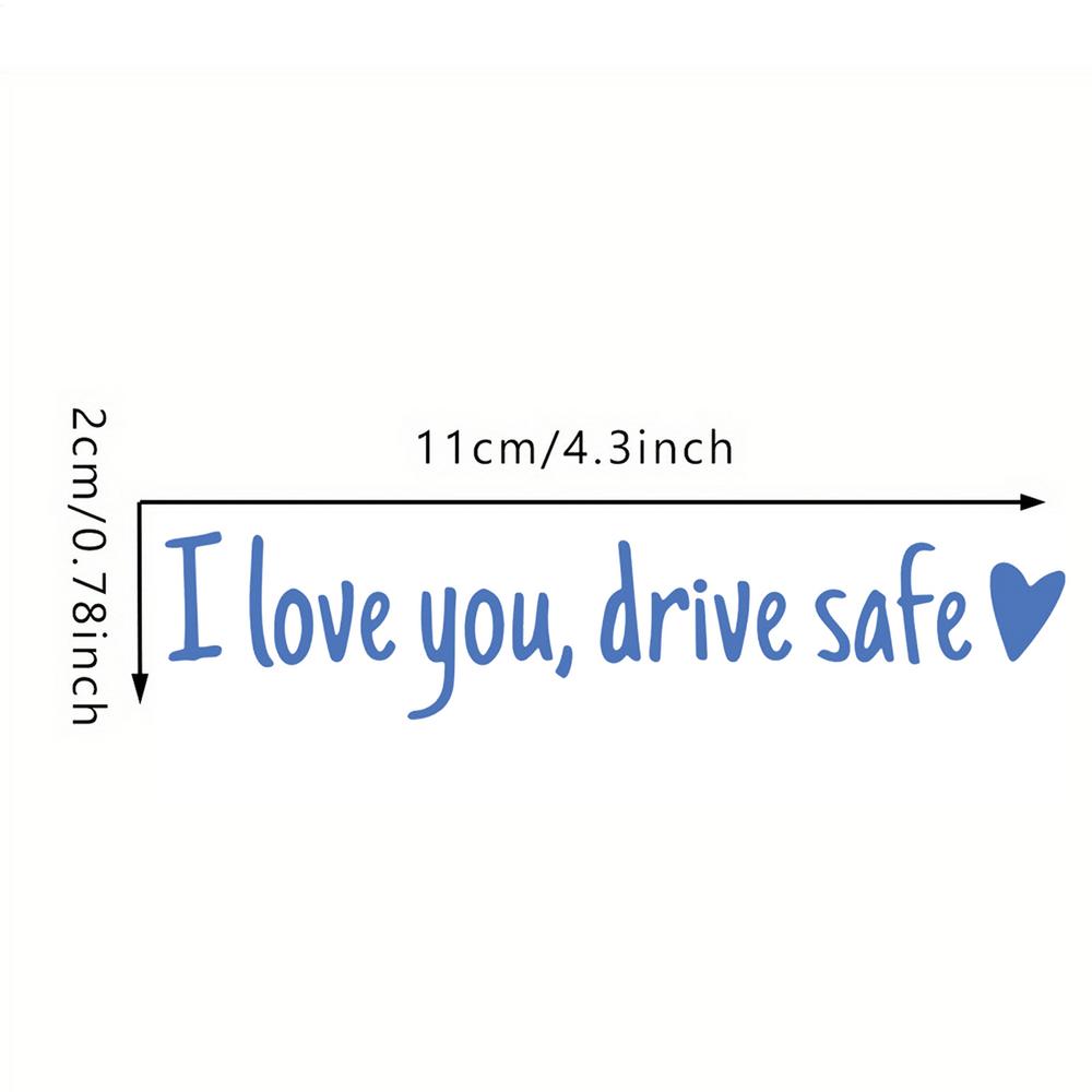Car Stickers and Decals Rearview Mirror Decal I Love You Drive Safe Emblem Labels for Truck Bumper Vehicles Exterior Decor