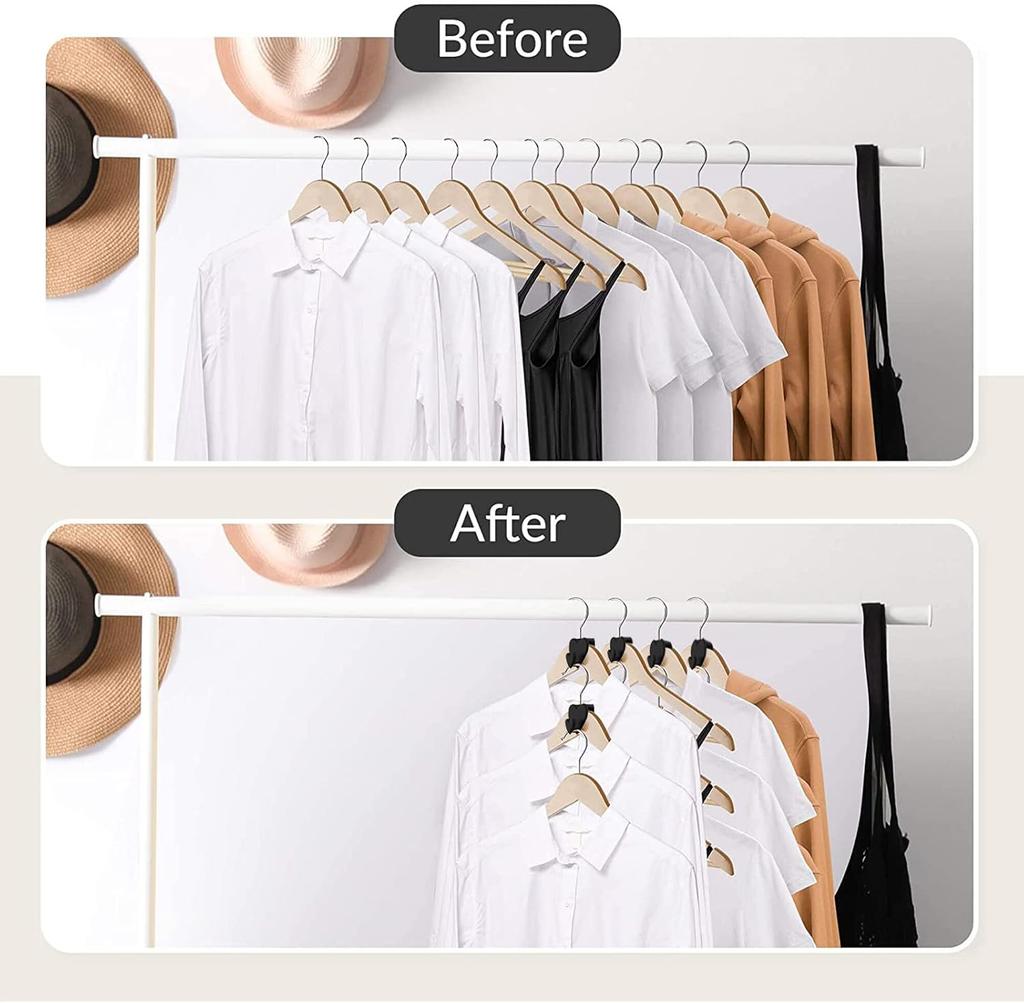 12/24 шт. Соединительные крючки для вешалок для одежды, Сверхпрочные пластиковые каскадные крючки для одежды для экономии места, Органайзер для шкафа, Вешалки