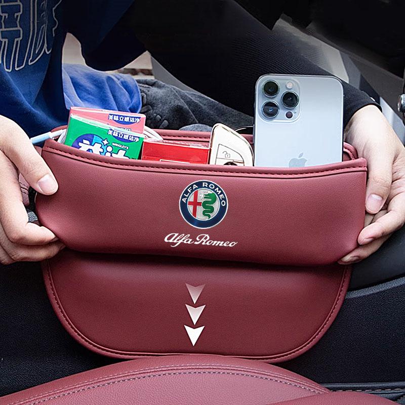 Car Seat Gap Organizer Auto Seat Crevice Side Pocket Storage Box For Alfa Romeo giulietta 159 mito giulia stelvio 147 AccessorieLR1 