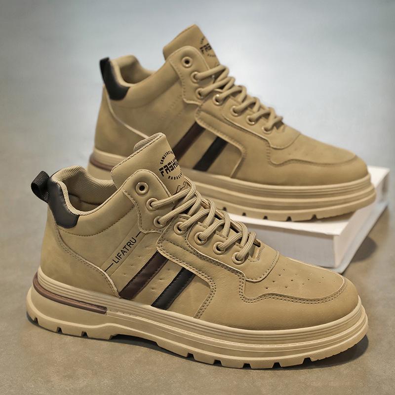 Осенняя мужская обувь, новые высокие рабочие туфли, мужская модная универсальная обувь для работы на стройплощадке, нескользящая спортивная повседневная обувь, обувь для сноуборда
