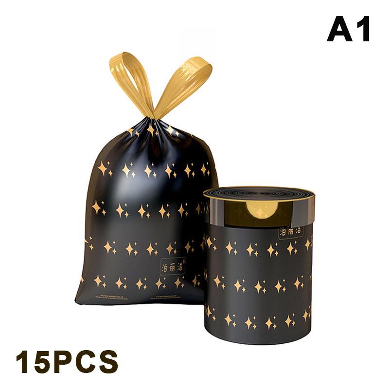 15/100 шт кухонные бытовые мусорные мешки на шнурке, мусорные мешки на шнурке 4 галлона прочные мусорные мешки на шнурке