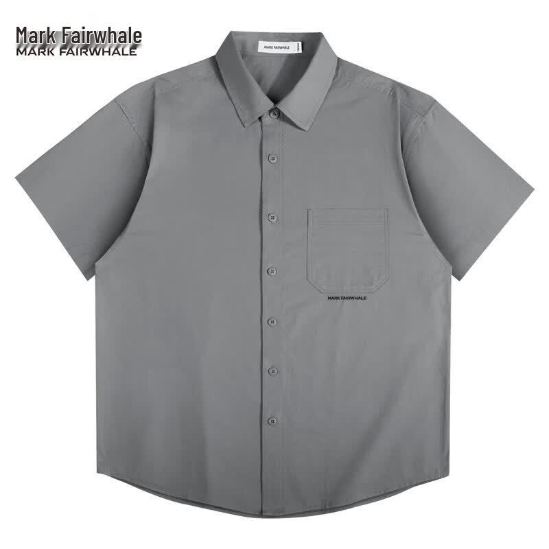 Mark Fairwhale Men's Pure Cotton Loose Fit Short-Sleeved Shirt