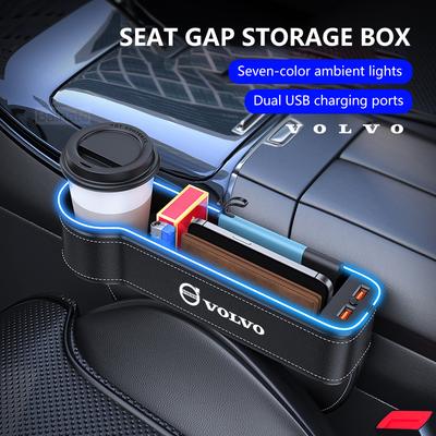 Для Volvo XC40 XC60 XC70 XC90 S40 S60 S90 V40 V50 V60 V90 Автомобильный USB-подсветка салона Кейс для хранения в сиденье Коробка в щель сиденья Автоаксессуары