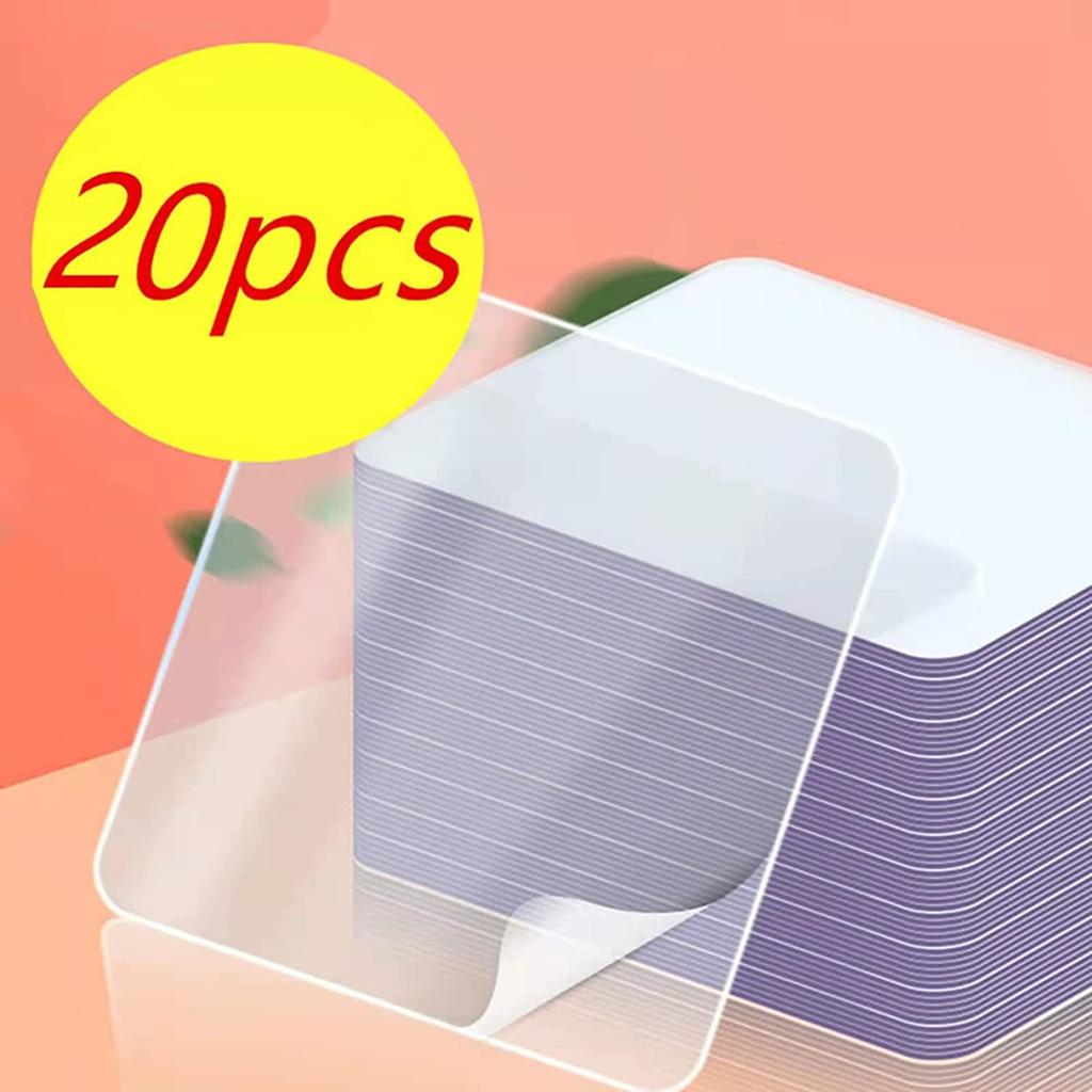 Double Sided Adhesive Tape 20PCS Removable Wall Mounting Sticky Gel Tape Washable Traceless Transparent Tape for DIY Craft Home Office
