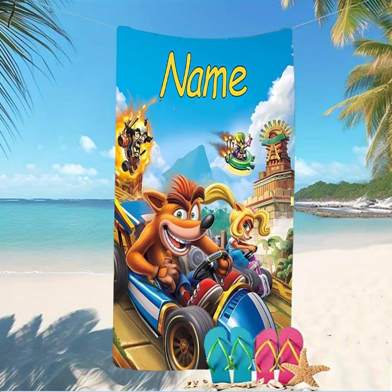 Customizable personalized beach towels Crash Bandicoot 4 It's About Time themed designs.Suitable for the beach, yoga, sports;ideal as beach accessorie