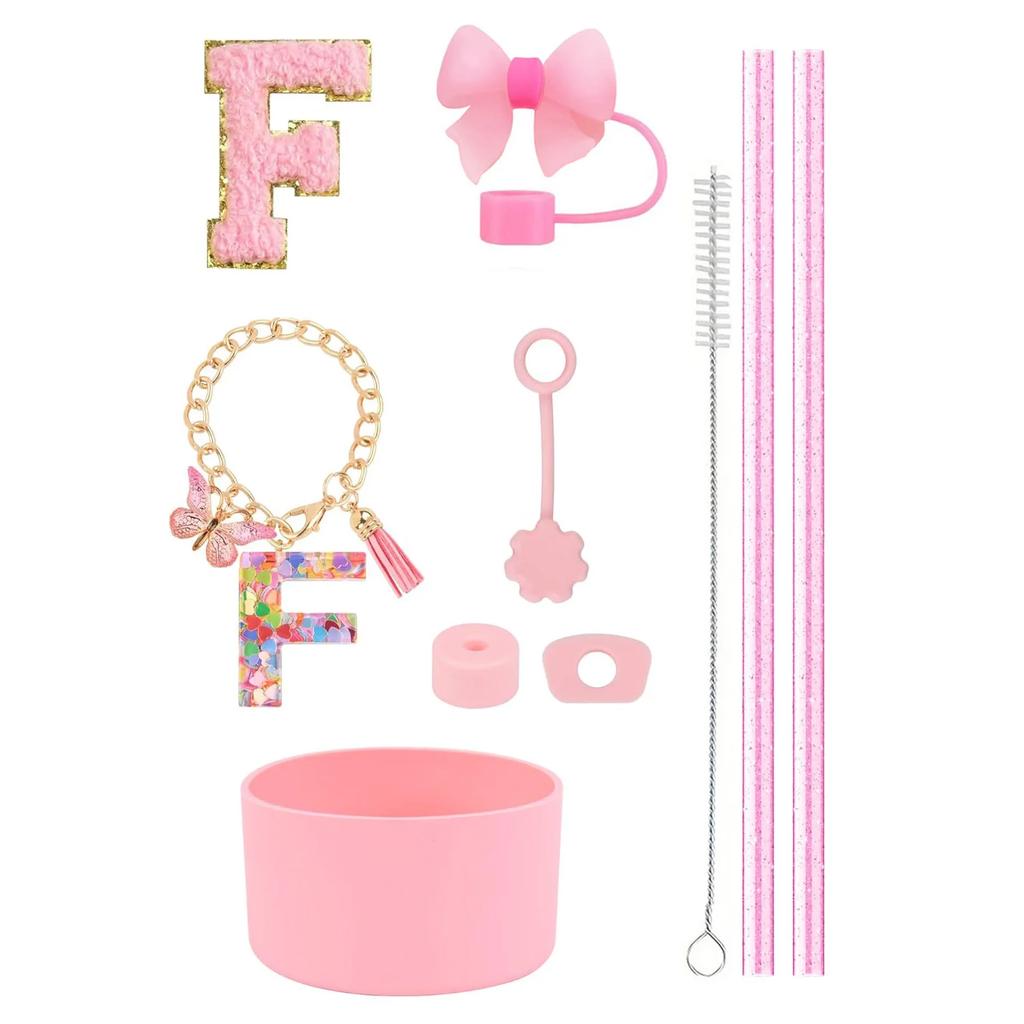 Набор из 10 аксессуаров для стакана Stanley 30 унций 40 унций: крышка для соломинки, крышка, чехол, стоппер от проливания, брелок с буквой, наклейка