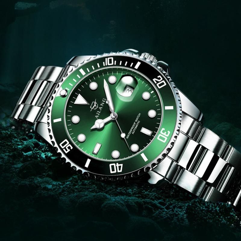 AILANG Новые автоматические механические часы Green Water Ghost Мужские часы Водонепроницаемые