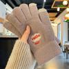 Cute Stretch Thicken Knitted Full Finger Women's Gloves Skiing Gloves Touch Screen