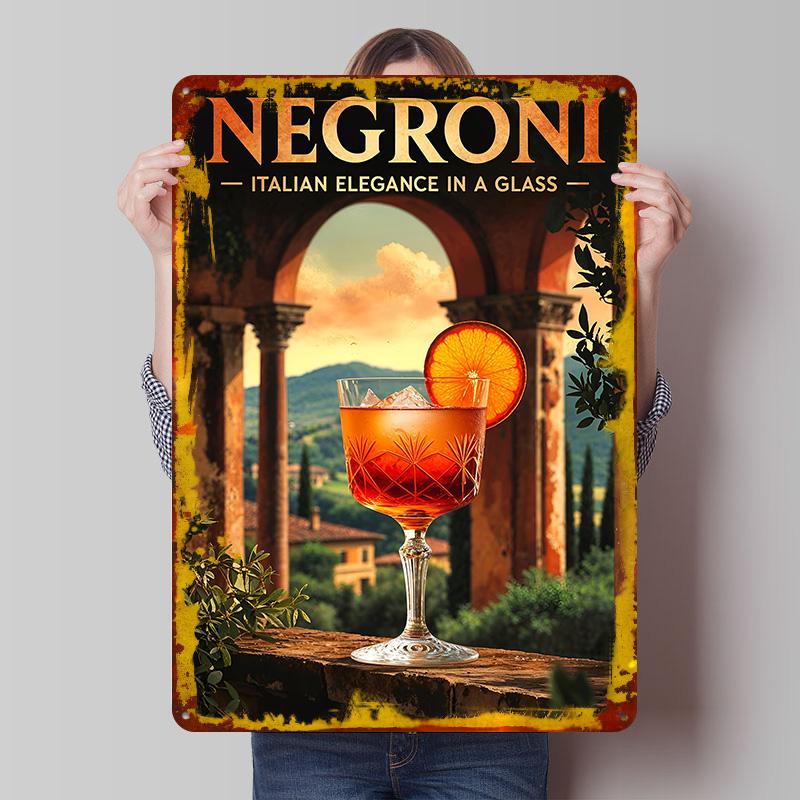 Vintage Inspired Negroni Cocktail Tinplate Poster Customized Wall Art Vintage Retro Metal Signs for Wand Deko Luxury Home Decor