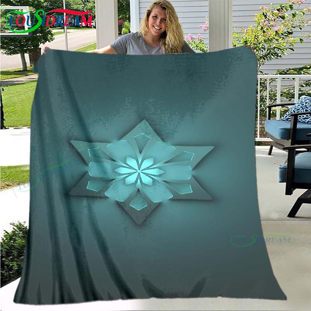 Горячий плед с узором рун Genshin Impact, тонкий фланелевый плед, портативный плед для дома, путешествий, офиса, на обеденный перерыв, подарок на день рождения