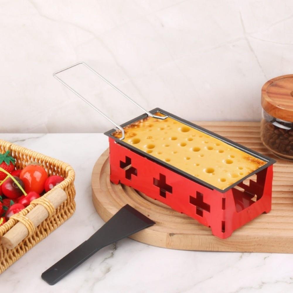 Stainless Steel Cheese Melter Pan Wooden Handle Cheese Fondue Set Mini Cheese Grill Picnic