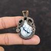 Dendrite Opal Pendant Copper Wire Wrapped Gemstone Pendant Handmade Dendrite Opal Jewelry Women Pendant Anniversary Gift Copper Wire Jewelry