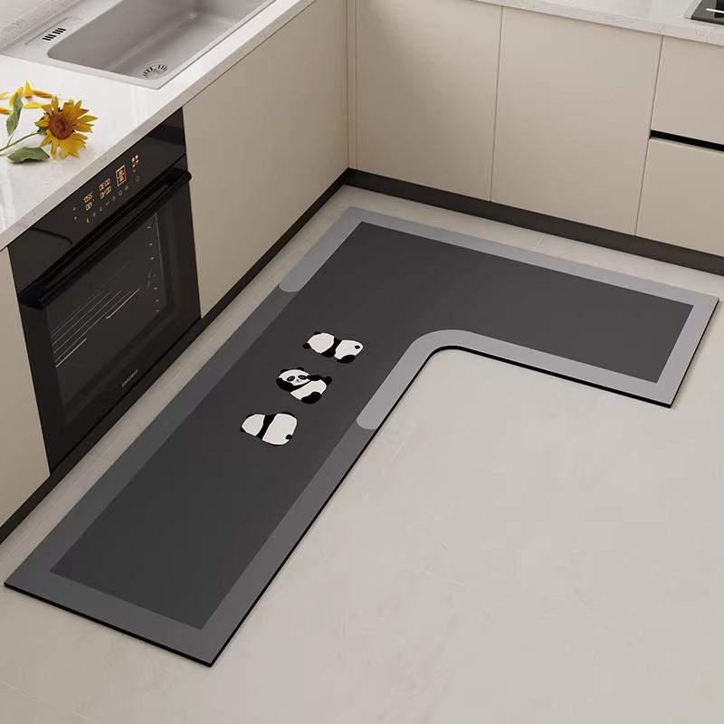 Г-образный абсорбирующий кухонный коврик - мягкий, устойчивый к грязи, простой в уходе, напольный коврик с диатомовой грязью