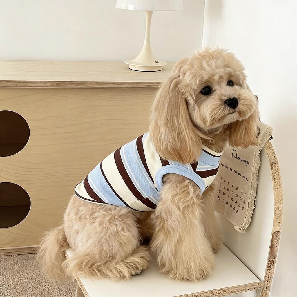 Pet Cat Striped Vest Breathable Schnauzer Teddy Yorkshire Dress Puppy Clothes Cooling Vest for Small Dogs