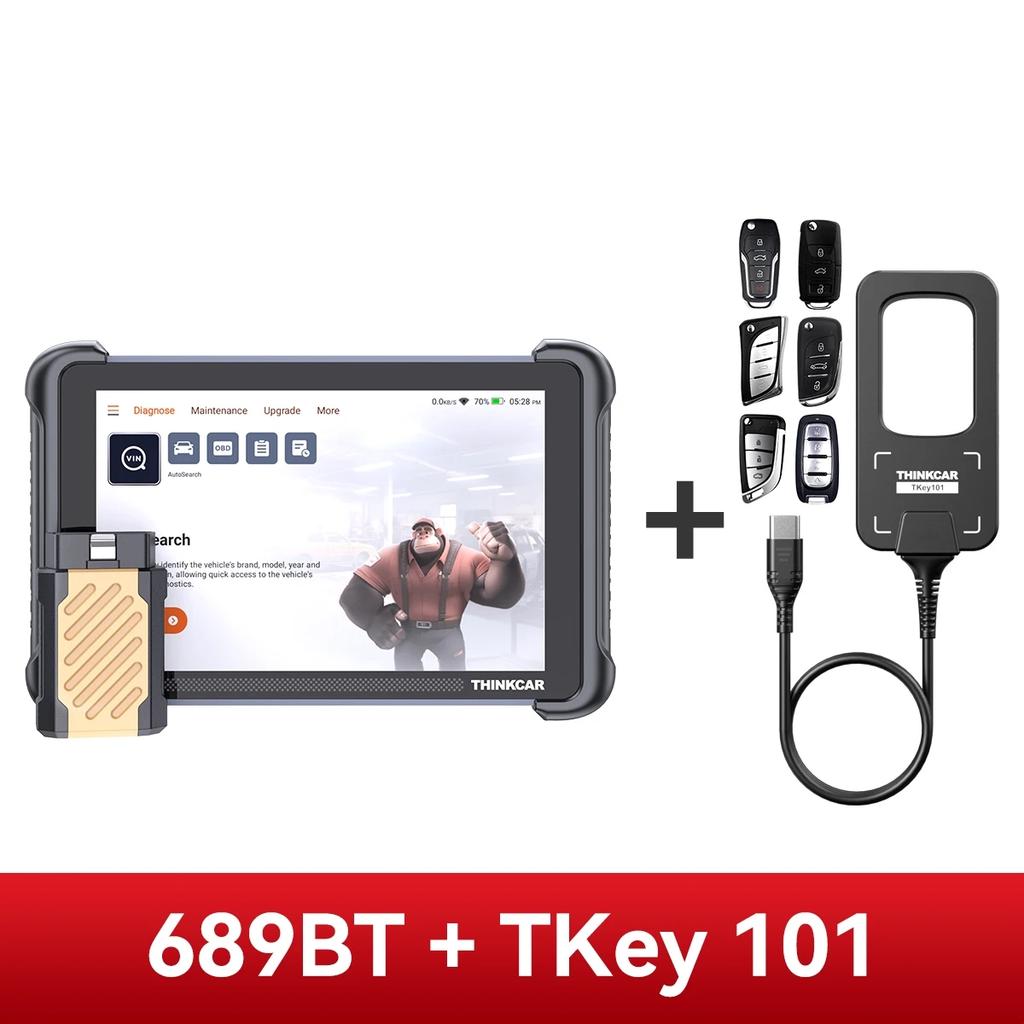 ASH1 THINKCAR THINKSCAN 689BT All System Car Diagnostic Tool ActiveTest ECU Coding OBD2 Scanner 34 Services CAN FD DoIP Scan Tool
