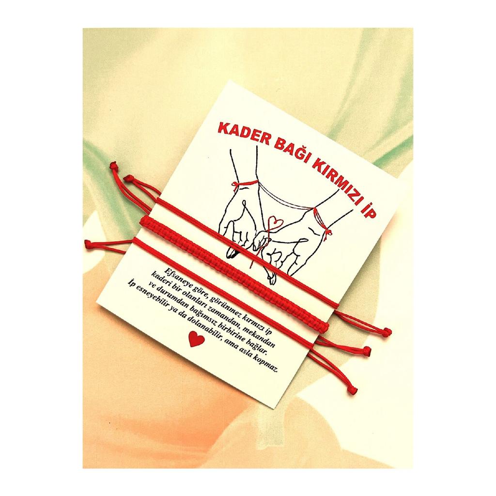 Унисекс Link Of Destiny красная нить — набор из 2 браслетов-браслетов на удачу в технике макраме с деталями и браслетом для пары