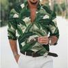 Men's Floral Printed Long Sleeve Shirts Casual Cardigan New Button Holiday Fashion Shirts