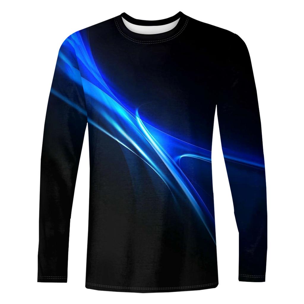 Men's T Shirt O-Neck Clothing Apparel Outdoor Long Sleeve Print Fashion Designer Vintage