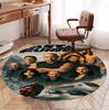 Fast & Furious Pattern Round Rug, Indoor/Outdoor Mat, for Picnic, Gameroom, Bedroom, Office, Living Room, Home Decor Carpet, Birthday Gift