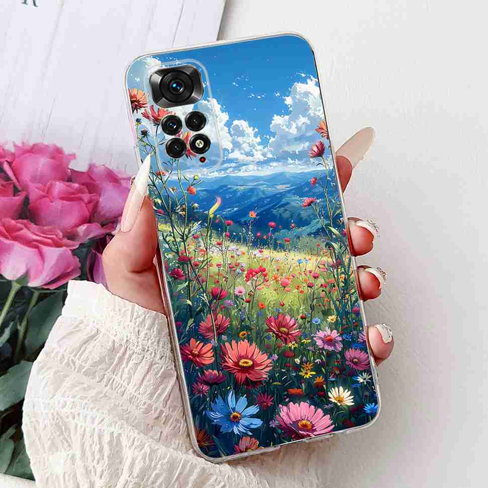 Чехол с ярким цветком для Xiaomi Redmi Note 11 4G, силиконовый, мягкий, ударопрочный задний чехол для Redmi Note 11S Note11s Note11 4G