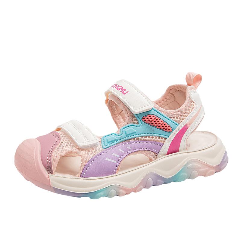 Детские легкие сандалии летние мальчики сумка голова крутые тапочки девочки полые пляжная обувь