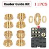 11PCS Brass Template Router Guides With Lock Nut Adapter Template Guide Bushing