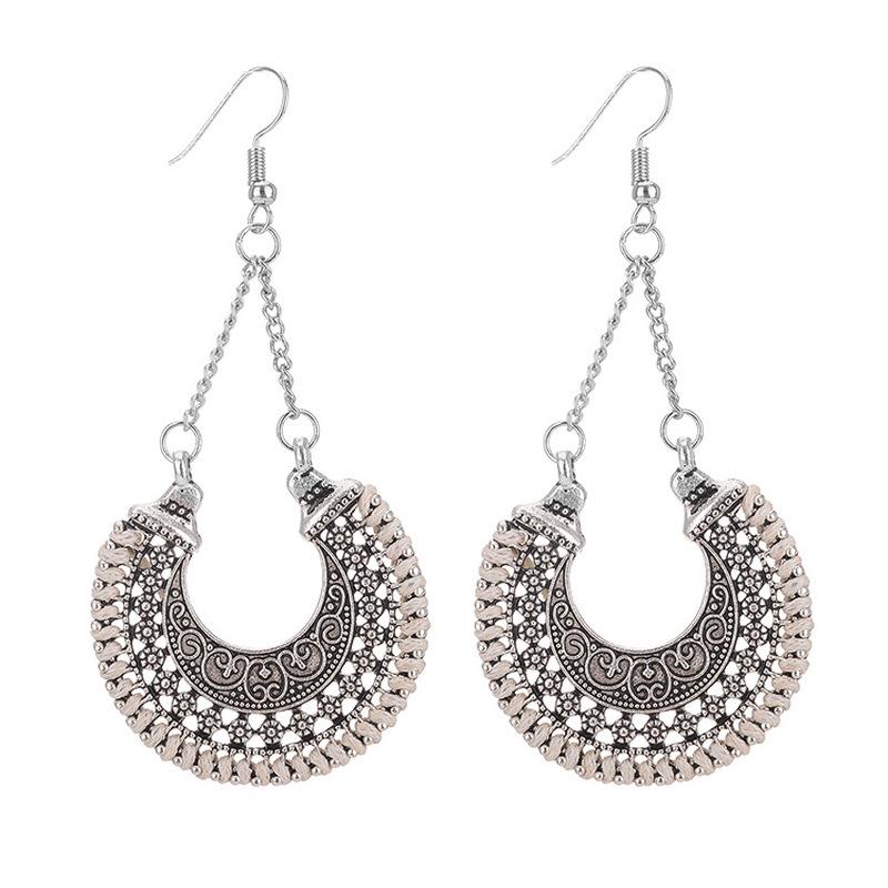 Серьги с чернеными подвесками в этническом стиле/ серьги-бохо