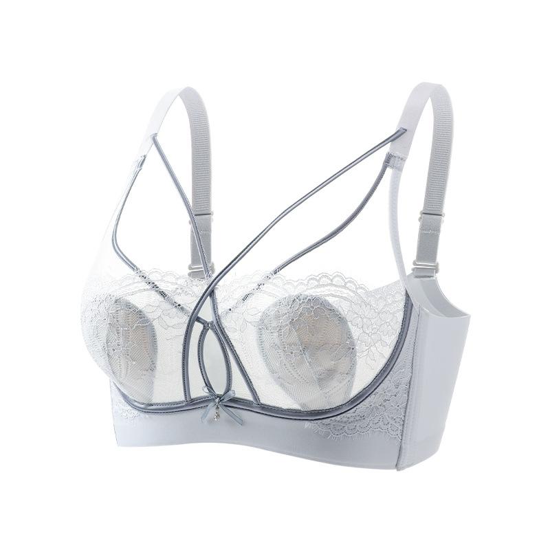 Французский тонкий кружевной сексуальный регулируемый дышащий бюстгальтер без стального кольца