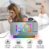Проекционные часы с будильником 180° и RGB-подсветкой, FM-радио, 6 уровней громкости, Настольные часы, 12/24-часовой формат, 2 USB-порта, Цифровой LED-часы