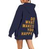 Low Shoulder Sleeves Casual Sports Printing Letter Fleece Hooded Sweater Women'S Autumn And Winter