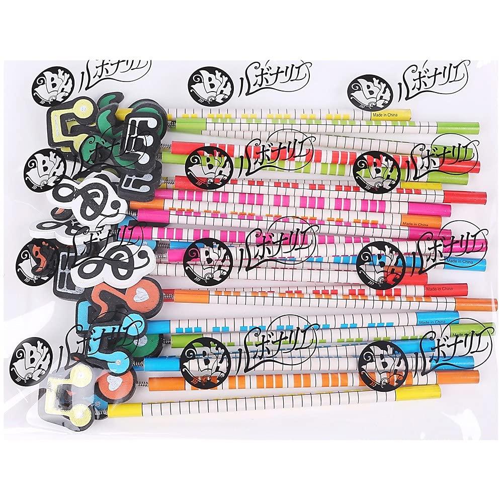 Rubonarie Musical Note Pencils, Gift, Colorful, Cute Piano Key Design (24 Colorful Pencils)