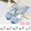 Girls' Crystal Shoes Princess Shoes Summer Children's Shoes High Heel Fish Mouth Bow Single Shoes Children's Princess Shoes Summer Sandals for Girls