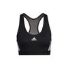 Bt 3s Rib Bra Color Block Three Stripes Medium Support Sports Bra Women Underwear Black GL0570