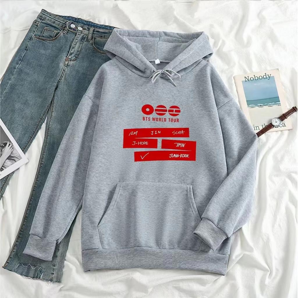 BTS Arilang Pattern Sports Hoodies Autumn Winter Hooded Jacket High-quality Top Oversized Men Women Y2k Sweatshirt Tracksuit Female Male Clothing