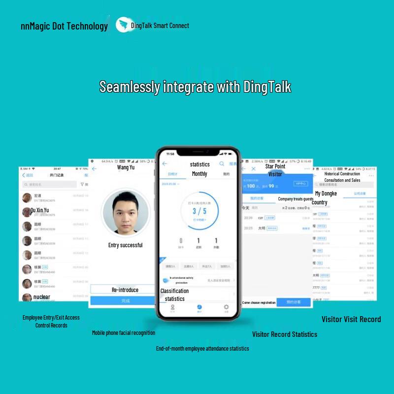 Modian DingTalk D2 Терминал контроля доступа и учета рабочего времени по распознаванию лиц CN-вилка (адаптер в комплекте)
